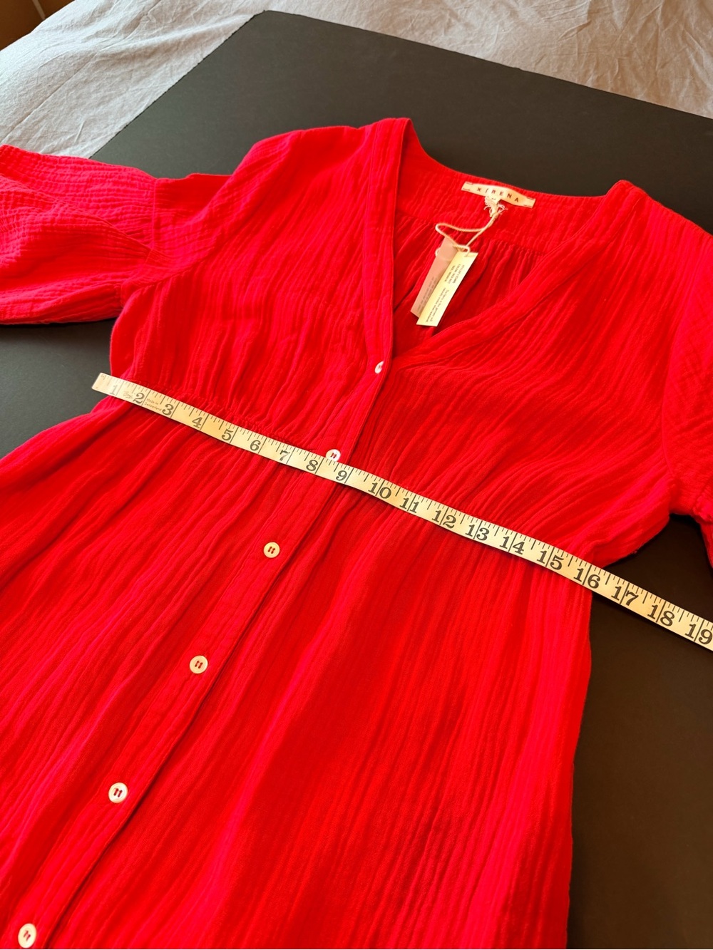 Xirena Kendall Cotton tiered midi dress, Red Hot, size M, NWT, buttondown - Picture 9 of 14
